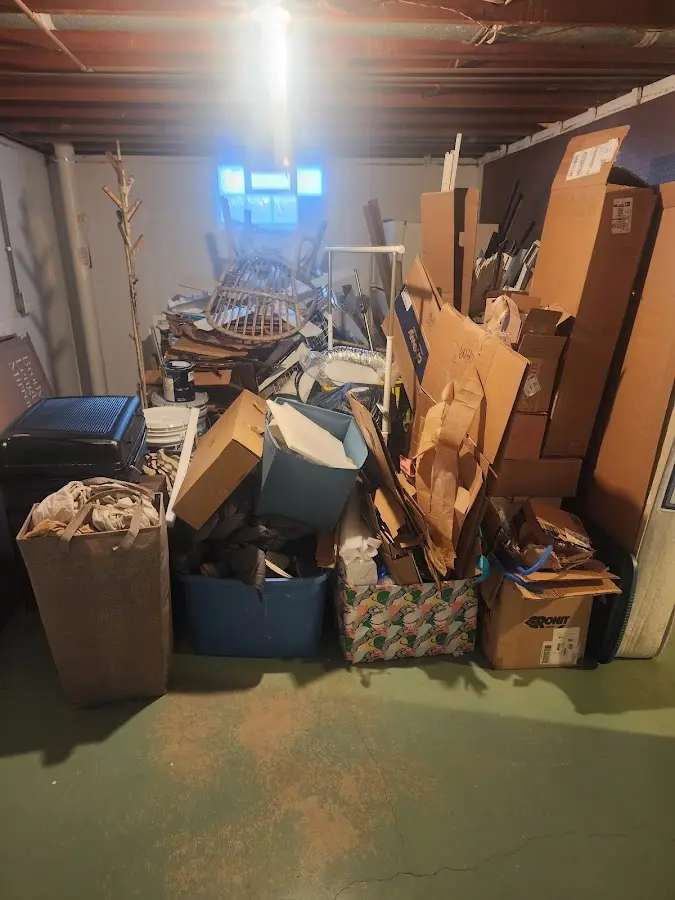 Roll-off dumpster container at job site for 15 Yard Dumpster Rental in High Bridge